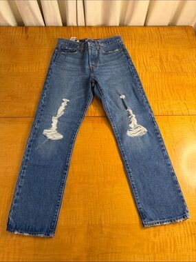 Levi's Distressed Blue High-Rise Women's Jeans wegie straight